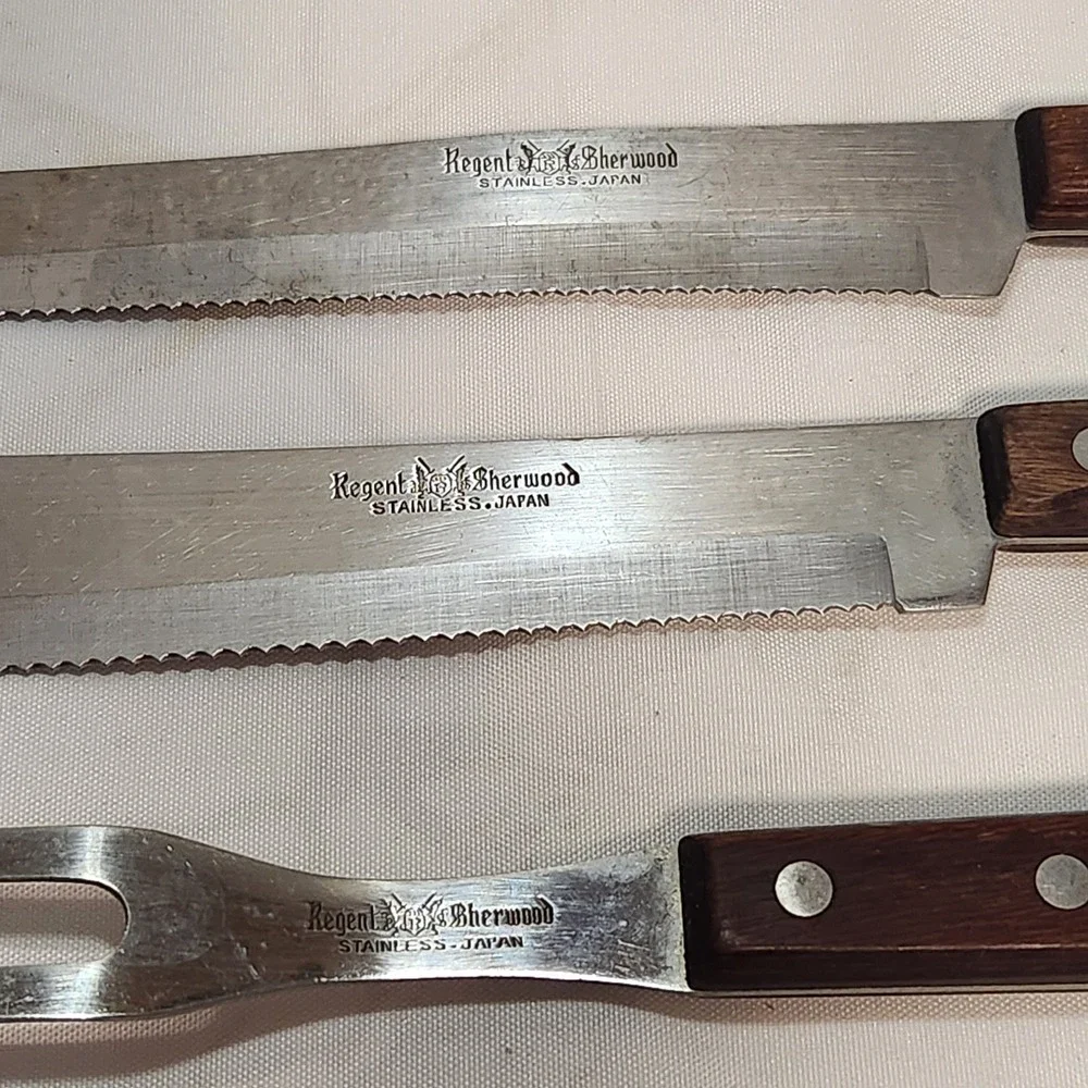 Vintage Regent Sherwood Knife Cutlery‎ 3 PC 8